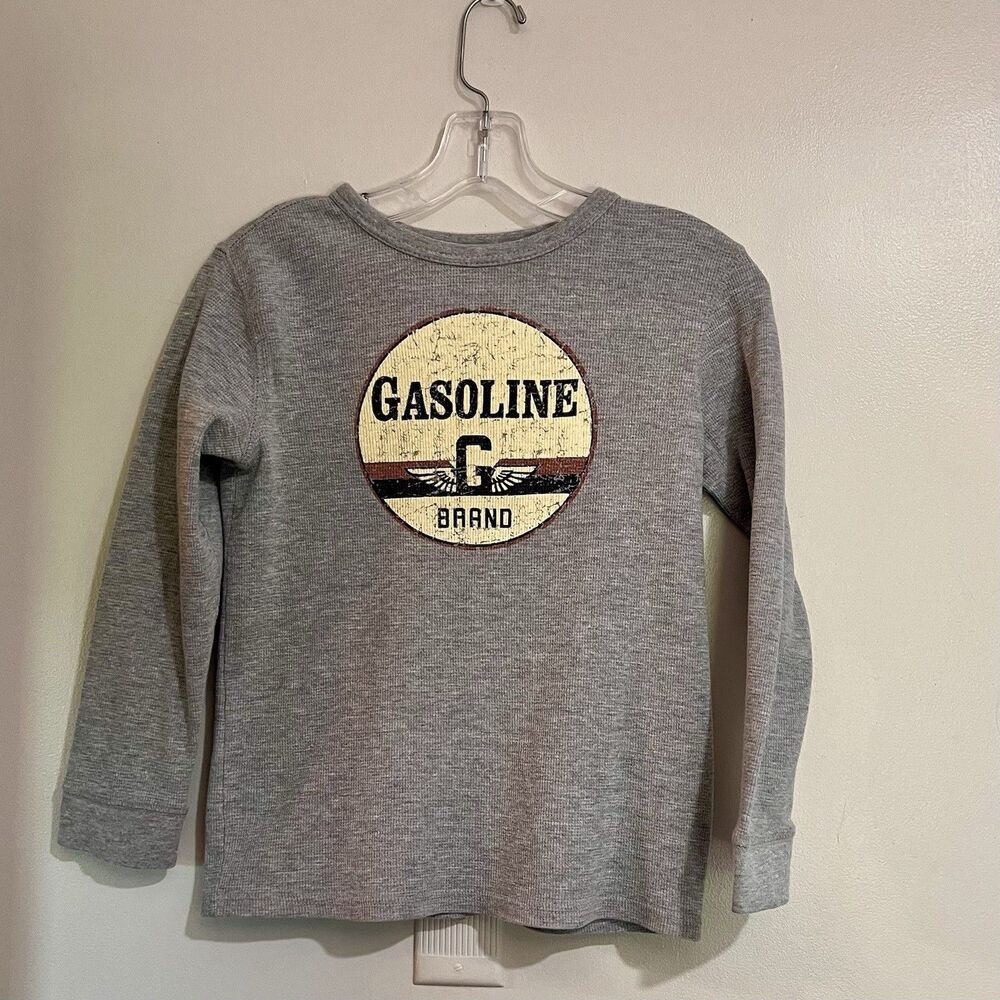Gasoline Brand Boys Long Sleeve Shirt Gray Grey Size 8 Preowned